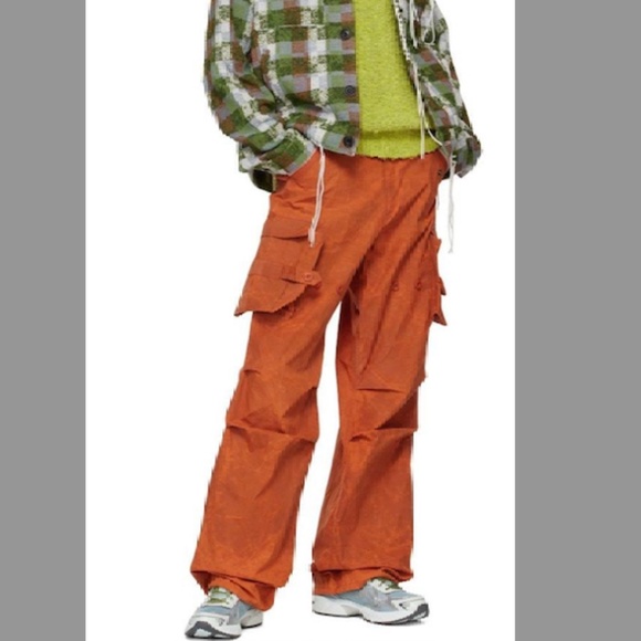 Andersson Bell Fatani Crack Cargo Pants  Orange (Size 50 IT/US 34) - Picture 1 of 8